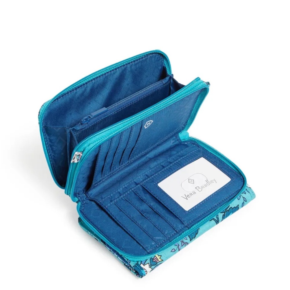 Vera Bradley Peacock garden wristlet and wallet